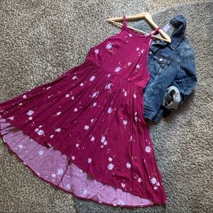 Torrid Maroon Floral High-Low Challis Dress